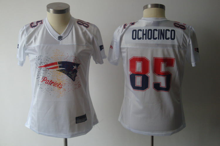 Patriots #85 Chad Ochocinco White 2011 Women's Fem Fan Stitched NFL Jersey